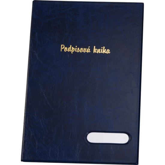 Obrázek z Kniha podpisová Hanibal - imitace kůže / modrá