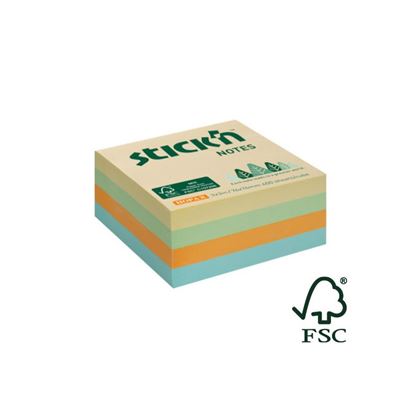 Obrázek Samolepicí bločky Stick´n by Hopax FSC - 76 x 76 mm / 400 lístků / luční pastelové barvy