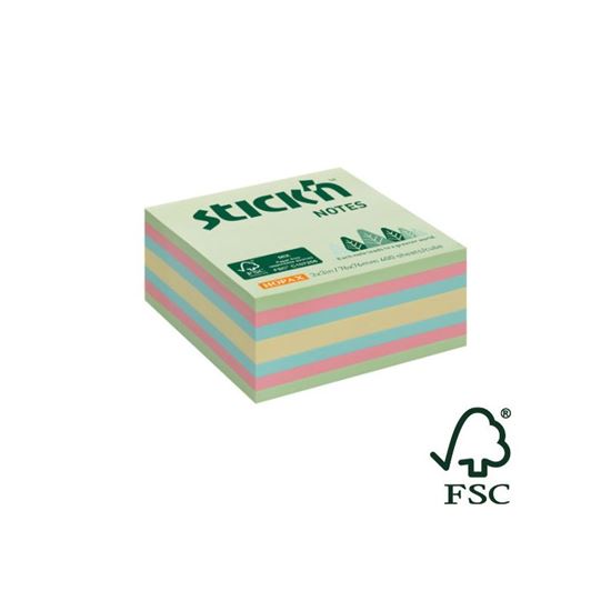 Obrázek z Samolepicí bločky Stick´n by Hopax FSC - 76 x 76 mm / 400 lístků / lesní pastelové barvy