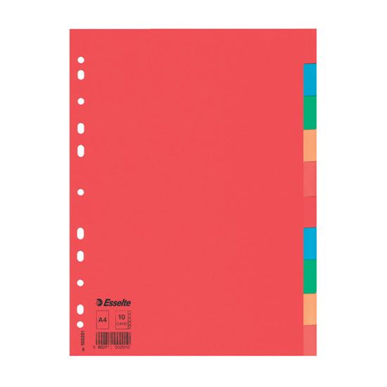 Obrázek z Rozdružovač A4 kartonový Esselte - barevný / 10 listů