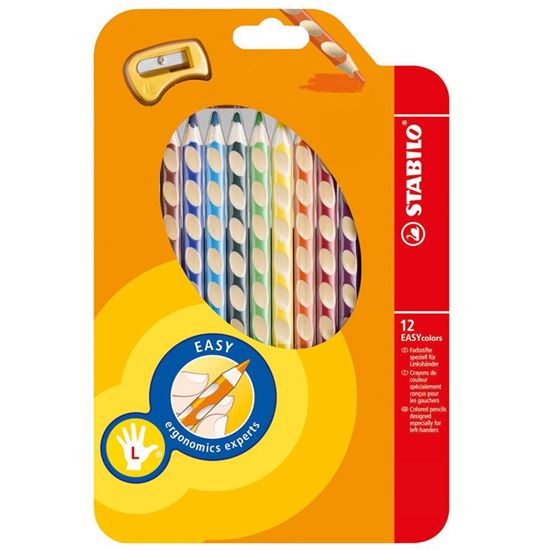 Obrázek z Pastelky STABILO® EASYcolors trojhranné / 12 barev / pro leváky