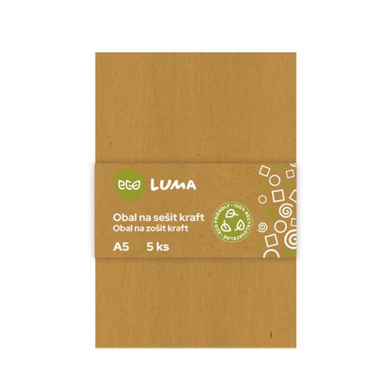 Obrázek z Obaly na sešity ECO LUMA - A5 / kraft / 5 ks
