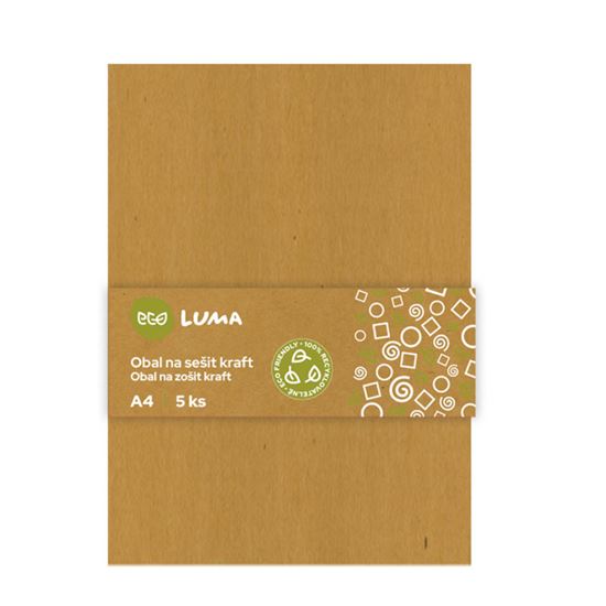 Obrázek z Obaly na sešity ECO LUMA - A4 / kraft / 5 ks