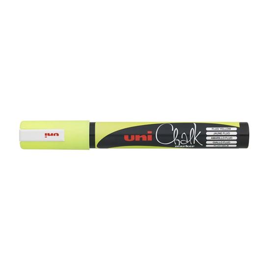 Obrázek z Popisovač křídový UNI Chalk Marker PWE-5M / fluo žlutá