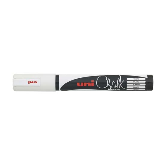 Obrázek z Popisovač křídový UNI Chalk Marker PWE-5M / bílá