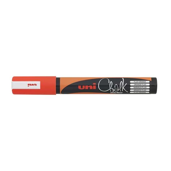 Obrázek z Popisovač křídový UNI Chalk Marker PWE-5M / fluo oranžová