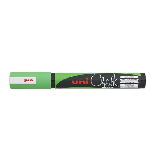 Obrázek z Popisovač křídový UNI Chalk Marker PWE-5M / fluo zelená