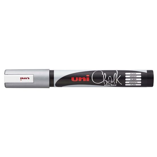 Obrázek z Popisovač křídový UNI Chalk Marker PWE-5M / stříbrná