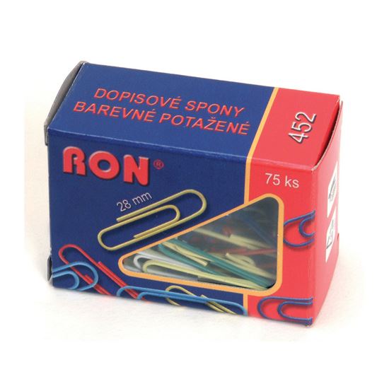 Obrázek z Dopisní spony RON barevné - 28 mm / 75 ks