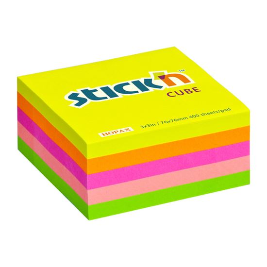 Obrázek z Samolepicí bločky Stick´n by Hopax - 76 x 76 mm / 400 lístků / neonové barvy