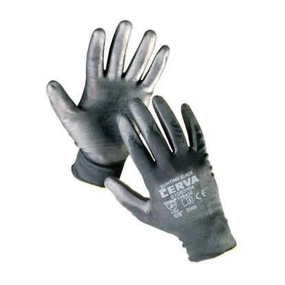 Obrázek Ochranné rukavice bezešvé - BUNTING / černé / vel.8