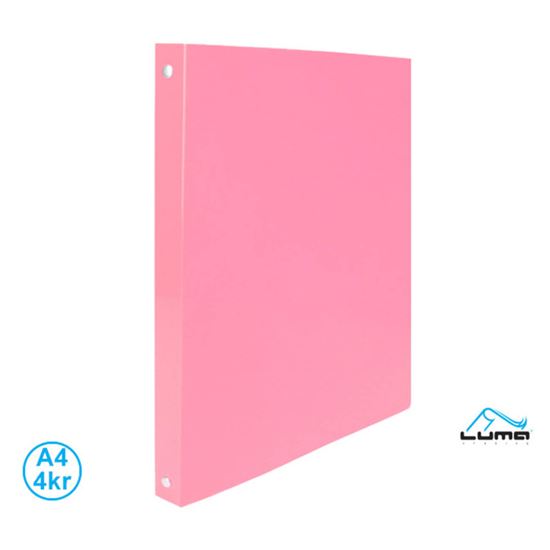 Obrázek z Desky kroužkové A4 LUMA / 4-kroužek / pastelově růžová