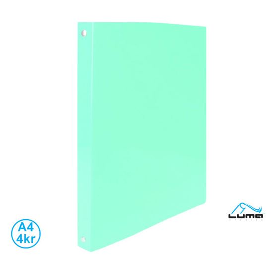 Obrázek z Desky kroužkové A4 LUMA / 4-kroužek / pastelově zelená