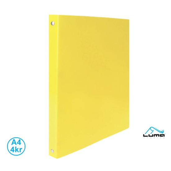 Obrázek z Desky kroužkové A4 LUMA / 4-kroužek / pastelově žlutá