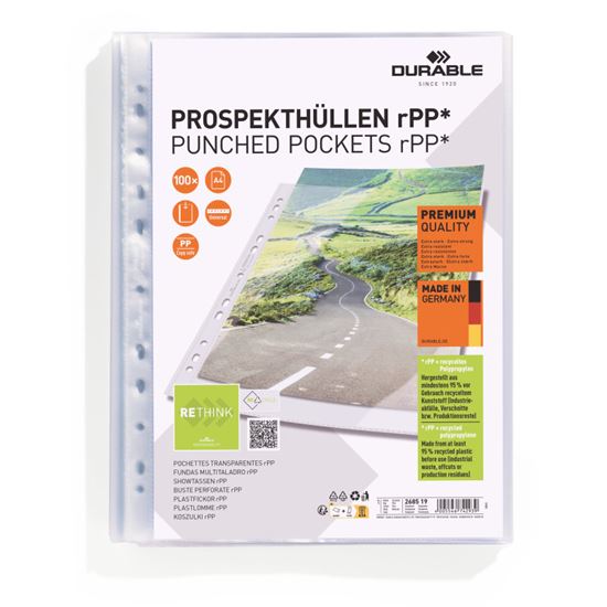 Obrázek z Závěsný obal A4 Durable Premium RECY - 80 my / 100 ks