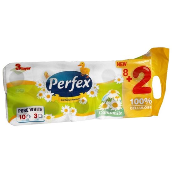 Obrázek z Papír toaletní Perfex Deluxe s vůní heřmánku 3-vrstvý / 10 ks