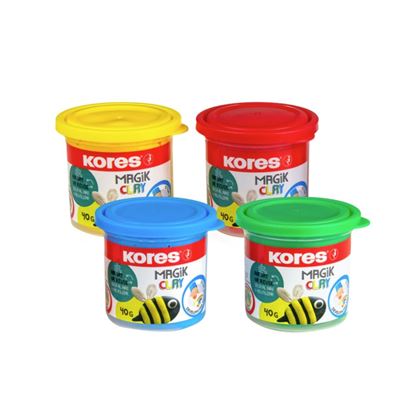 Obrázek Modelovací hmota KORES MAGIK CLAY - klasické barvy 4 x 40 g