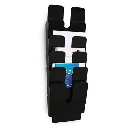 Obrázek Držáky na prospekty Flexiplus - 6 / A4 / černý / na výšku