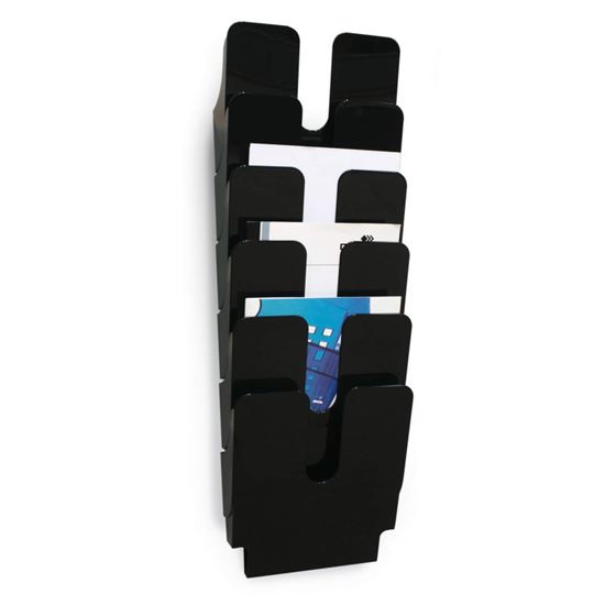 Obrázek z Držáky na prospekty Flexiplus - 6 / A4 / černý / na výšku