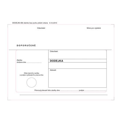 Obrázek Obálky B6 s dodejkou samopropisovací - bílá / 1000 ks