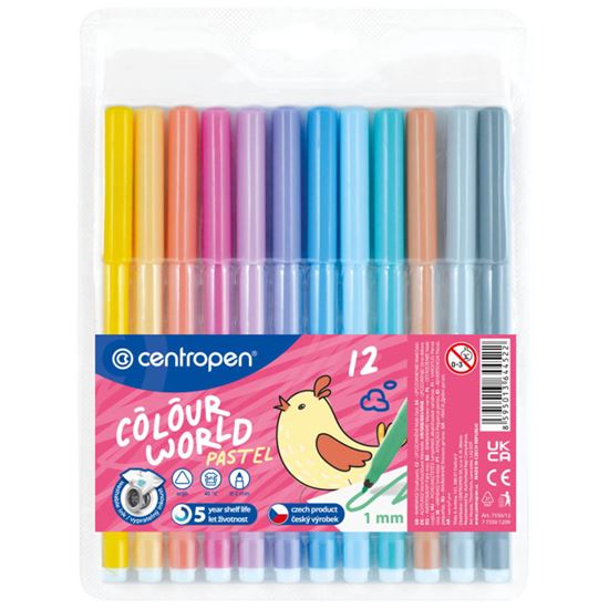Obrázek z Popisovače Centropen PASTEL 7550/12 - sada 12 ks