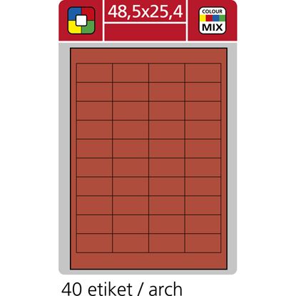 Obrázek Print etikety A4 pro laserový a inkoustový tisk - 48,5 x 25,4 mm (40 etiket / arch) červená