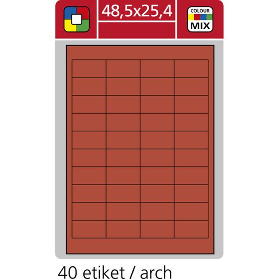 Obrázek z Print etikety A4 pro laserový a inkoustový tisk - 48,5 x 25,4 mm (40 etiket / arch) červená