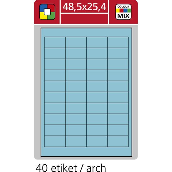 Obrázek z Print etikety A4 pro laserový a inkoustový tisk - 48,5 x 25,4 mm (40 etiket / arch) modrá