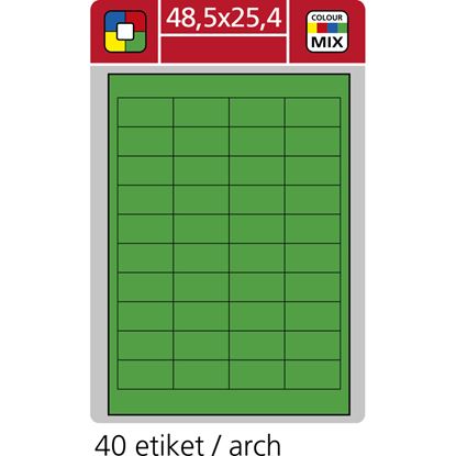 Obrázek Print etikety A4 pro laserový a inkoustový tisk - 48,5 x 25,4 mm (40 etiket / arch) zelená