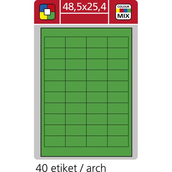 Obrázek z Print etikety A4 pro laserový a inkoustový tisk - 48,5 x 25,4 mm (40 etiket / arch) zelená