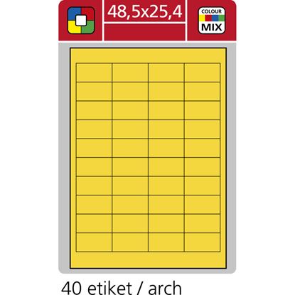 Obrázek Print etikety A4 pro laserový a inkoustový tisk - 48,5 x 25,4 mm (40 etiket / arch) žlutá