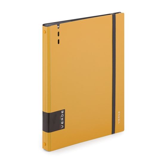 Obrázek z Kroužkový záznamník VERDE Karis A4 - 90 l / hořčicová