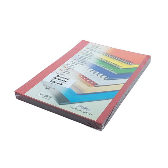 Obrázek z Desky pro kroužkovou vazbu přední strana - A4 / červená / 100 ks