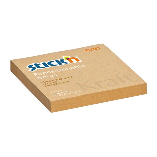 Obrázek z Samolepicí bločky Stick´n by Hopax Kraft Notes - 76 mm x 76 mm / 100 lístků