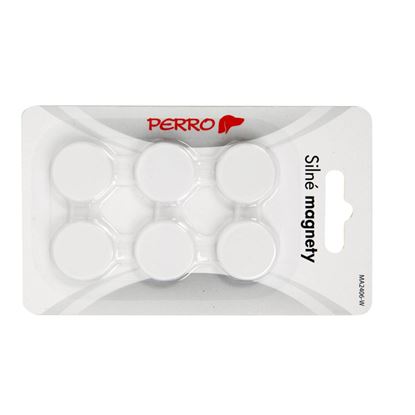 Obrázek Magnety Perro silné - průměr 24 mm / bílé / 6 ks