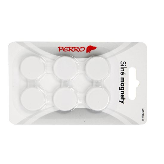 Obrázek z Magnety Perro silné - průměr 24 mm / bílé / 6 ks