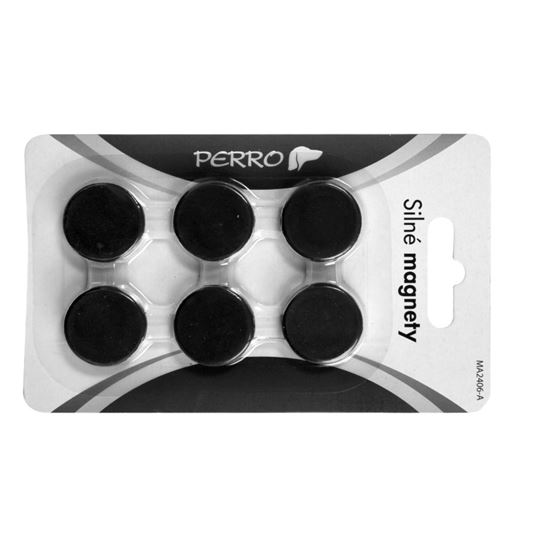 Obrázek z Magnety Perro silné - průměr 24 mm / černé / 6 ks