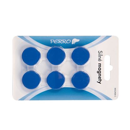 Obrázek Magnety Perro silné - průměr 24 mm / modré / 6 ks