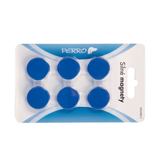 Obrázek z Magnety Perro silné - průměr 24 mm / modré / 6 ks