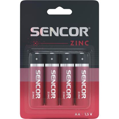 Obrázek Baterie Sencor zinková tužková AA R6 / 4 ks