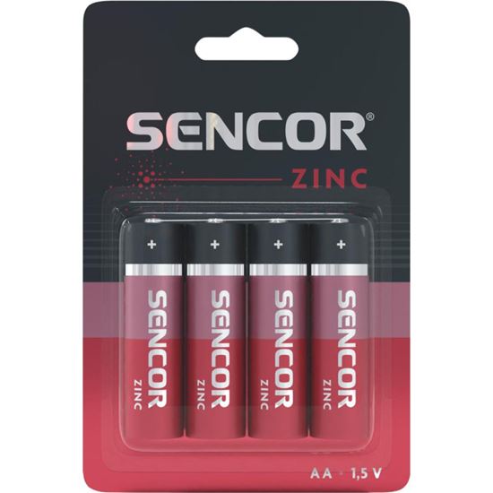 Obrázek z Baterie Sencor zinková tužková AA R6 / 4 ks
