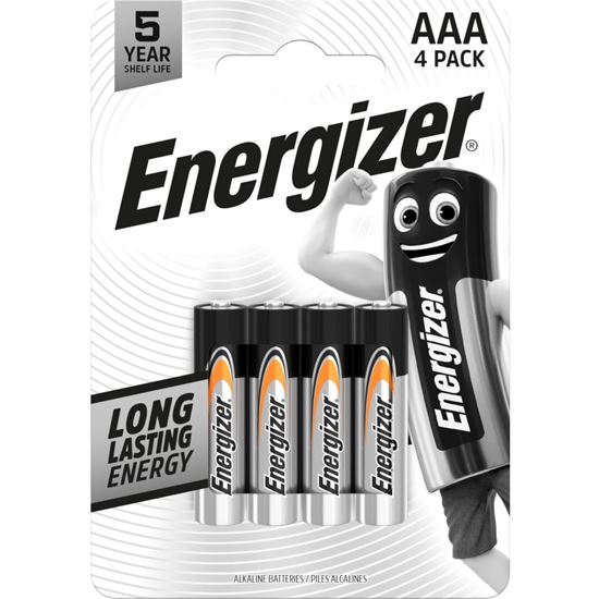 Obrázek z Baterie Energizer alkalické - baterie mikrotužka AAA / 4 ks