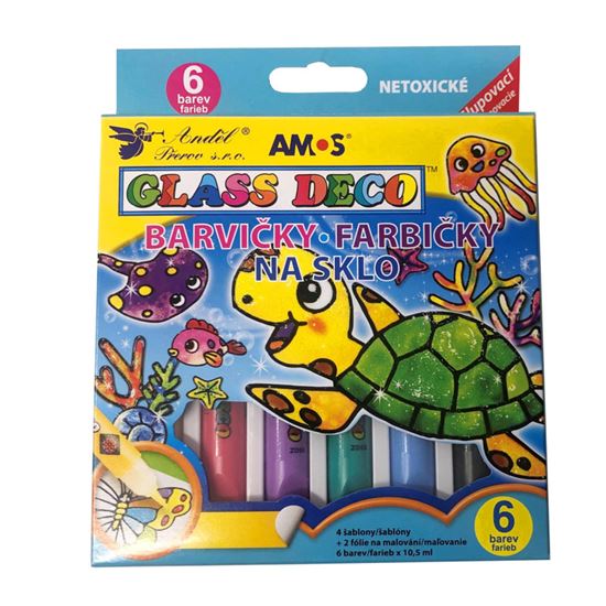Obrázek z Barvy na sklo - 6 x 10,5 ml