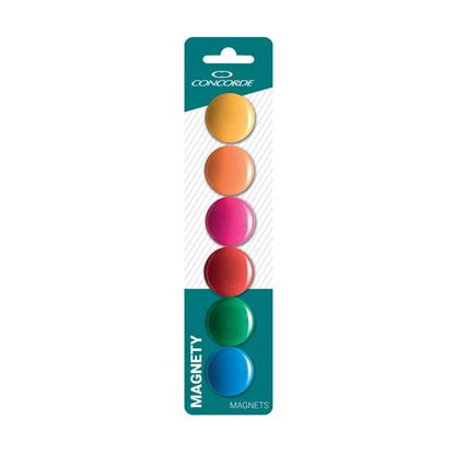 Obrázek Magnety CONCORDE - průměr 30 mm / barevný mix / 6 ks