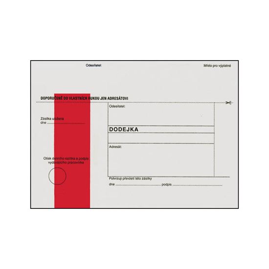 Obrázek z Obálky B6 s dodejkou - s červeným pruhem / 1000 ks