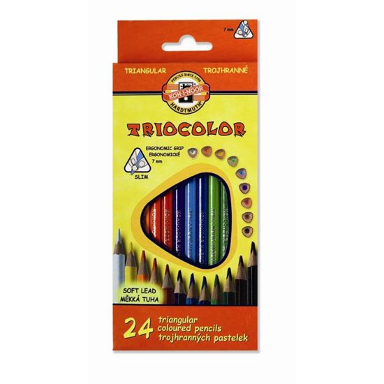 Obrázek z Pastelky Koh-i-noor Triocolor slabé / trojhranné / 24ks