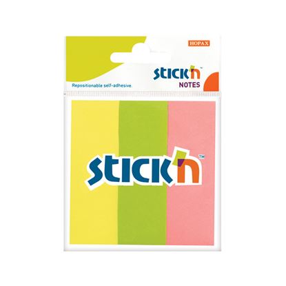 Obrázek Samolepicí záložky Stick´n by Hopax - 25 x 76 mm / 3 x 50 lístků / neonové barvy