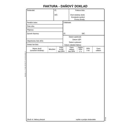 Obrázek Faktura daňový doklad Baloušek A5 / 50 listů / NCR / PT199