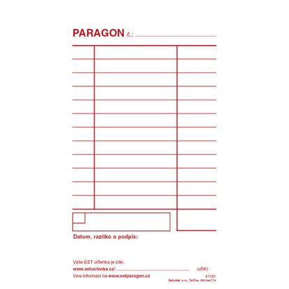 Obrázek Paragon blok Baloušek 80 x 150 mm / nečíslovaný / 50 listů / ET005