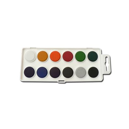 Obrázek Vodové barvy - 12 barev / průměr 22 mm / ANILINKY